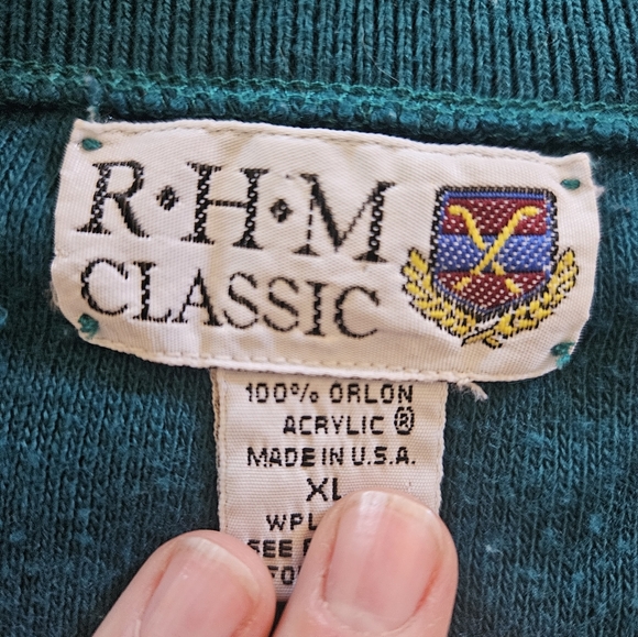 VINTAGE RHM Classic Teal Sweater - Picture 4 of 6